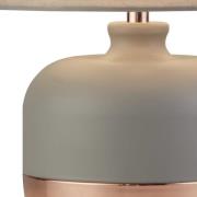 Bordlampe Tamsin, grå, metall/tekstiler, høyde 27 cm, E14