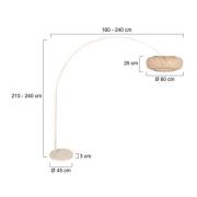 Bue-lampe Sparkled Light, krem, bambus, E27