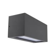 Utendørs vegglampe Rilongo lukket, opp/ned, aluminium, mørkegrå