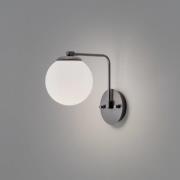 Vegglampe Daisy, svart, glass, høyde 22 cm, E27