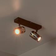 Downlight Upton, lengde 26 cm, svart/røykgrå, 2 lyskilder