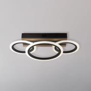 LED-taklampe Blevins 3 lyskilder svart/treoptikk, lengde 46 cm