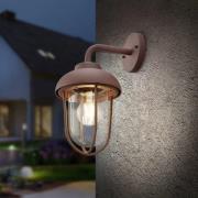 Utendørs vegglampe DUERO, rustfarget Høyde 33 cm Metall/glass IP44