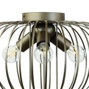 Taklampe Globe, kaffe, Ø 51 cm, metall, 3 lyskilder, E27