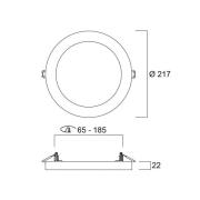 LED-taklampe START 5in1, hvit, Ø 22 cm, CCT, dimbar