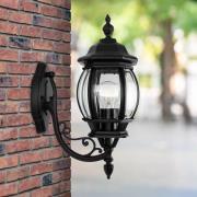 Utendørs vegglampe Andrew krystallglass stående svart