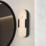 LED-vegglampe til bad Opaline, høyde 35 cm, svart, metall/harpiks