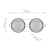 LED-vegglampe PALMAS gull/røykgrå Bredde 39 cm 2 lyskilder. IP44