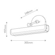 LED-vegglampe VALISE, brun/gammel messing, 31 cm, kunstlær