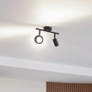 Lindby taklampe Jyla, 2 lyskilder, matt svart