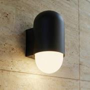 Lindby utendørs vegglampe Pilva, svart, metall, IP44, E27