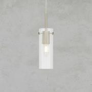 Hengelampe Tibia, stikkontakt, klar/nikkel, Ø 7 cm