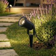 Lindby spot med jordspyd Nielas, sett med 3, antrasitt, støpsel