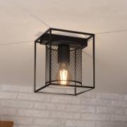 Taklampe Catterick, svart, en burskjerm