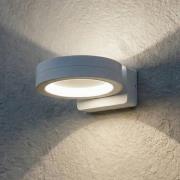 Lindby utendørs LED-vegglampe Selviro, hvit, Ø 20 cm, IP65