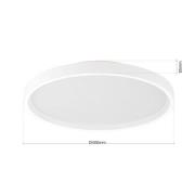 LED-taklampe MASCA, hvit, Ø 40 cm, CCT, metall, dimbar