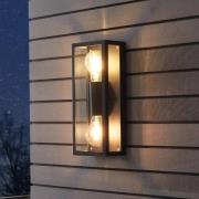 Utevegglampe Alamonte 1, 2 lysk. rektangel