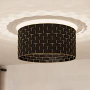 Taklampe Marasales av tekstil svart/messing