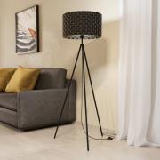 Gulvlampe Marasales av tekstil, trebeint