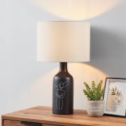 EGLO Vinoza bordlampe, svart fot, hvit skjerm