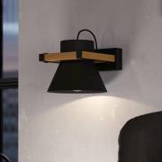 Vegglampe Maccles i svart med tre