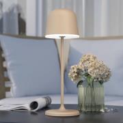 LED-bordlampe Mannera med batteri, sand