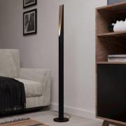 LED-gulvlampe Barbotto i svart/eikutseende