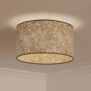 Butterburn taklampe, Ø 38 cm, beige/grønn, stoff
