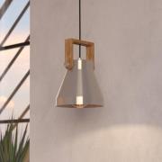 Cawton hengelampe, Ø 16 cm, stål/brun, stål/tre