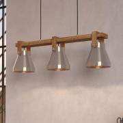 Cawton hengelampe, lengde 76 cm, stål/brun, 3 lyskilder, stål