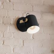 Vegglampe i Hornwood, Ø 17 cm, svart/brun, stål