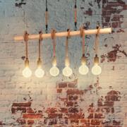 Youngstown hengelampe, lengde 100 cm, svart/brun, 6 lyskilder.