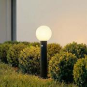 Lindby sokkellampe Dangan, svart/opal 60 cm, glass, sensor