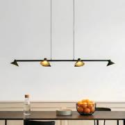 Lucande LED-hengelampe Steve, svart, 113 cm, 6 lyskilder, dimbar