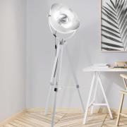 Gulvlampe Covaleda trebeint hvit/sølv