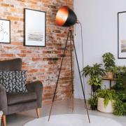 Gulvlampe Chester i svart/kobber