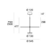 LED-hengelampe Stilo_P, svart, Ø 55 cm, IP40