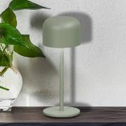 LED-batteridrevet bordlampe Finley salviegrønn Høyde 22 cm Metall IP54