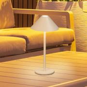 LED-batteridrevet bordlampe Prato, sandfarget Høyde 25 cm Metall IP54