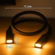 LED-akku-leselampe Lasse, svart, lengde 70 cm, plast