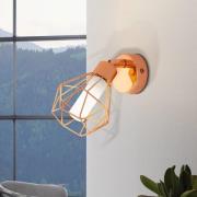 Kobberfarget LED-vegglampe Zapata i burstil