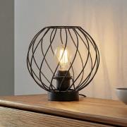 Lindby bordlampe Danika, svart, metall, Ø 25 cm