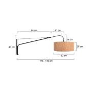 Tekstilvegglampe Elegant Classy svart/brun, metall/kork