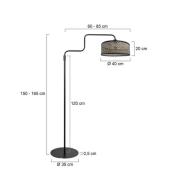 Gulvlampe Bloeba, svart/mørkt tre, høyde 165 cm, tre