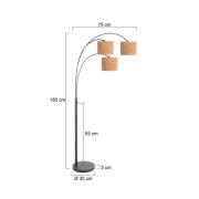 Gulvlampe Sparkled Light, svart/brun, 180 cm, kork, 3 lyskilder.