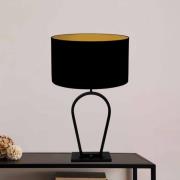 Bordlampe Stang, svart/svart-gull, høyde 71 cm, chintz