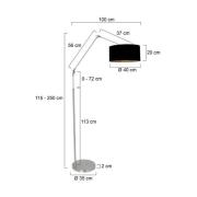 Gulvlampe Prestige Chic stålfarget/svart-gull Høyde 250 cm