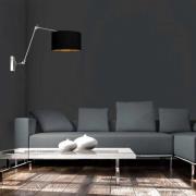 Vegglampe Prestige Chic stål/svart-gull, utstikk 90 cm