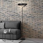 LED-gulvlampe Mykty, svart, høyde 170 cm, metall med 2 lyskilder CCT