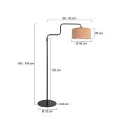 Bloeba gulvlampe, svart/brun, høyde 165 cm, kork